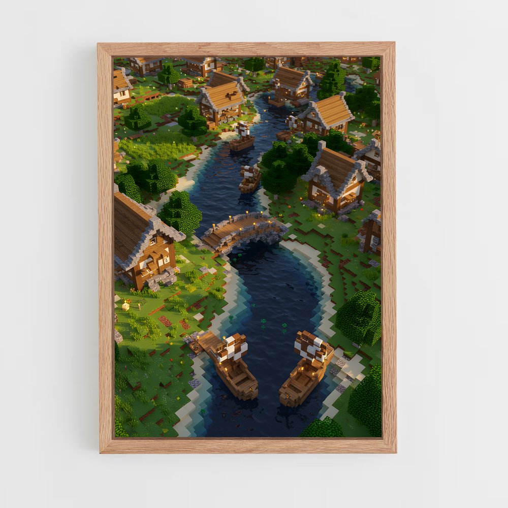 Poster Le Village de l'Aventure – affiche Minecraft (vue 4)